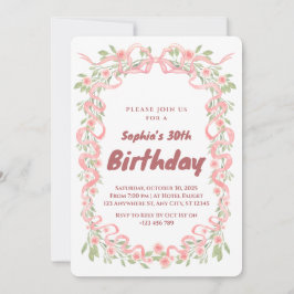 Elegant 30th Birthday Party Invitation Kaart