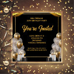 Elegant 30th Birthday Party Invitation Kaart<br><div class="desc">Maak kennis met onze elegante uitnodiging voor het 30ste verjaardagsfeest,  perfect voor het vieren van deze mijlpaal in stijl. Deze uitnodiging is voorzien van een stijlvol zwart-wit en goudballon met kalligrafie en een aanraking van kleur.</div>