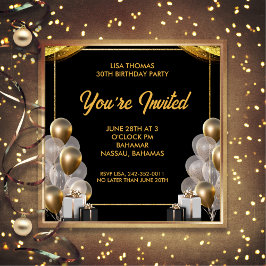 Elegant 30th Birthday Party Invitation Kaart