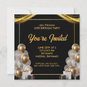 Elegant 30th Birthday Party Invitation Kaart (Voorkant)
