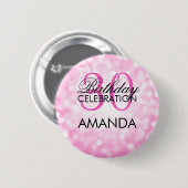 Elegant 30th Birthday Party Pink Glitter Lights Ronde Button 5,7 Cm (Voorkant /achterkant)