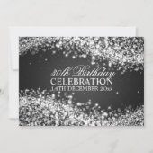 Elegant 30th Birthday Party Sparging Wave Black Kaart (Voorkant)