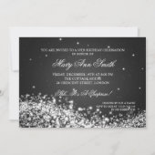 Elegant 30th Birthday Party Sparging Wave Black Kaart (Achterkant)