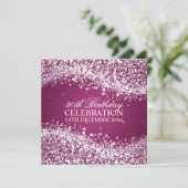 Elegant 30th Birthday Party Sparging Wave Pink Kaart (Staand voorkant)