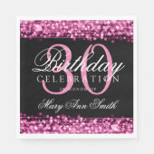 Elegant 30th Birthday Party Sparkles Pink Servet (Voorkant)