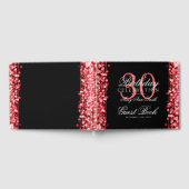 Elegant 30th Birthday Party Sparkles Red Gastenboek (Volledig)
