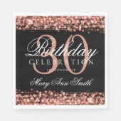 Elegant 30th Birthday Party Sparkles Roos Gold Servet (Voorkant)