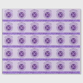Elegant 30th Birthday Purple Glitter with Stripes Cadeaupapier (Vlak)
