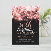 Elegant 30th Birthday Roos Gold mousserend licht Kaart (Staand voorkant)