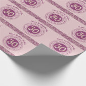 Elegant 30th Birthday Rose Gold Glitter & Stripes Cadeaupapier (Hoek)