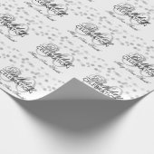 Elegant 30th Birthday Silver Foil Glitter Lights Cadeaupapier (Hoek)