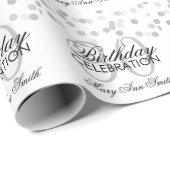Elegant 30th Birthday Silver Foil Glitter Lights Cadeaupapier (Rol Hoek)
