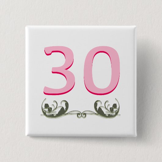 Elegant 30th Gift Vierkante Button 5,1 Cm (Voorkant)