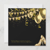 Elegant 30th Gold Black Birthday Invitation Kaart (Achterkant)