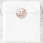 Elegant 30th Happy Birthday roos Goud Stijlvol Ronde Sticker (Tas)