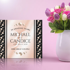 Elegant 30th Pearl Wedding Jubileum Celebration Canvas Afdruk