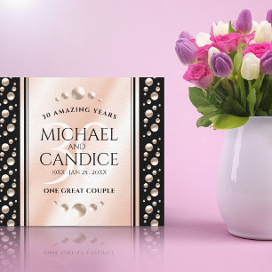 Elegant 30th Pearl Wedding Jubileum Celebration Canvas Afdruk