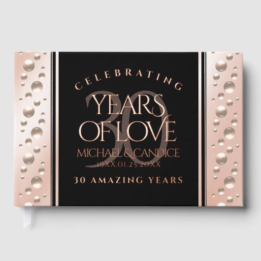 Elegant 30th Pearl Wedding Jubileum Celebration Gastenboek (Voorkant)