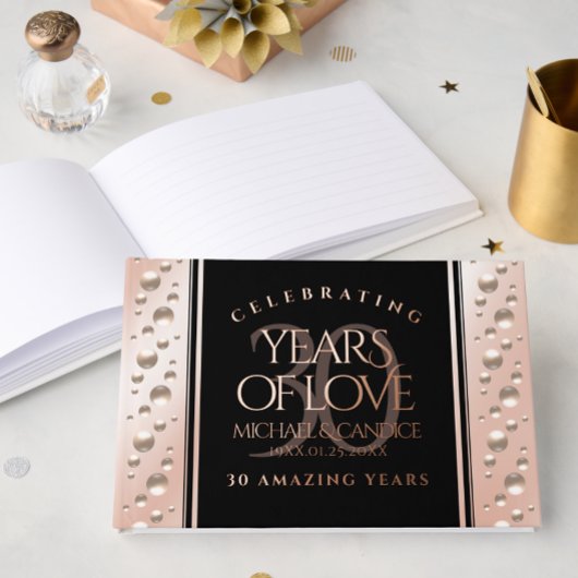 Elegant 30th Pearl Wedding Jubileum Celebration Gastenboek