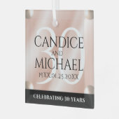 Elegant 30th Pearl Wedding Jubileum Celebration Glas Ornament (Voorkant links)