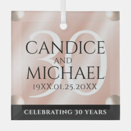 Elegant 30th Pearl Wedding Jubileum Celebration Glas Ornament