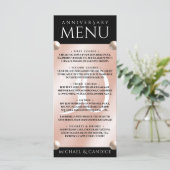 Elegant 30th Pearl Wedding Jubileum Celebration Menu (Staand voorkant)