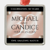 Elegant 30th Pearl Wedding Jubileum Celebration Metalen Ornament (Voorkant)