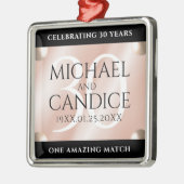 Elegant 30th Pearl Wedding Jubileum Celebration Metalen Ornament (Links)