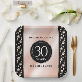 Elegant 30th Pearl Wedding Jubileum Celebration Papieren Bordje