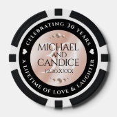 Elegant 30th Pearl Wedding Jubileum Celebration Poker Chips (Voorkant)