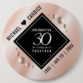 Elegant 30th Pearl Wedding Jubileum Celebration Ronde Button 6,0 Cm