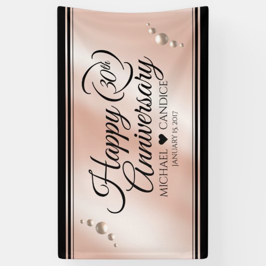 Elegant 30th Pearl Wedding Jubileum Celebration Spandoek (Verticaal)