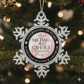 Elegant 30th Pearl Wedding Jubileum Celebration Tin Sneeuwvlok Ornament