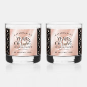 Elegant 30th Pearl Wedding Jubileum Celebration Whisky Glas (Achterkant)