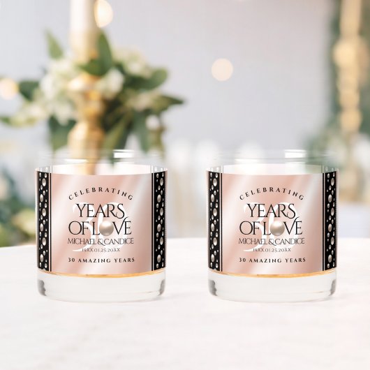 Elegant 30th Pearl Wedding Jubileum Celebration Whisky Glas (Insitu (Huwelijk))