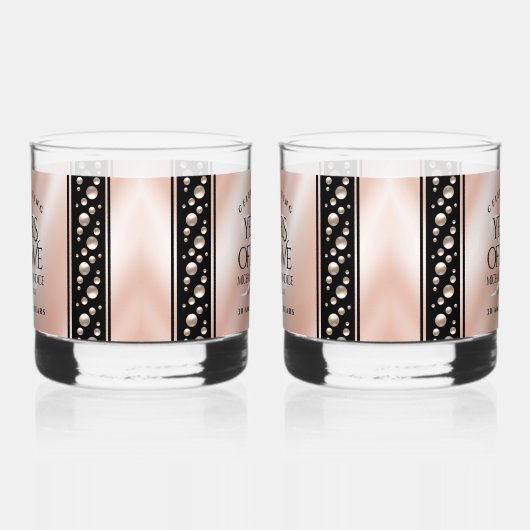 Elegant 30th Pearl Wedding Jubileum Celebration Whisky Glas (Rechts)