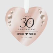 Elegant 30th Pearl Wedding Jubileum Ornament (voorkant)