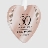 Elegant 30th Pearl Wedding Jubileum Ornament (voorkant)