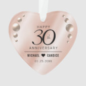 Elegant 30th Pearl Wedding Jubileum Ornament (achterkant)