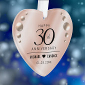 Elegant 30th Pearl Wedding Jubileum Ornament