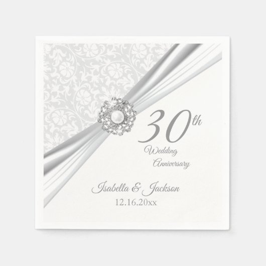 Elegant 30th Wedding Jubileum Design Servet (Voorkant)