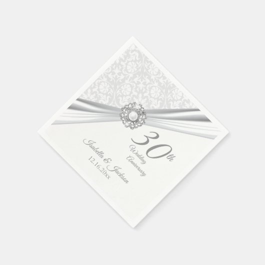 Elegant 30th Wedding Jubileum Design Servet (Hoek)