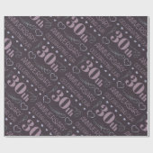 Elegant 30th Wedding Jubileum Paars Cadeaupapier (Vlak)