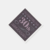 Elegant 30th Wedding Jubileum Paars Servet (Hoek)