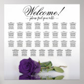 Elegant 31 Table Royal Purple Rose Seating Chart Poster (Voorkant)
