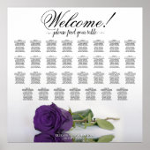 Elegant 31 Table Royal Purple Rose Seating Chart Poster (Voorkant)