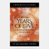 Elegant 32e Bronze Wedding Jubileum Acryl Bord (Voorkant)