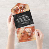 Elegant 32e Bronze Wedding Jubileum All In One Uitnodiging (Afscheurbaar)