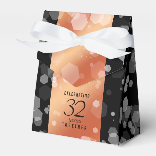 Elegant 32e Bronze Wedding Jubileum Bedankdoosjes (Voorkant Zijde)