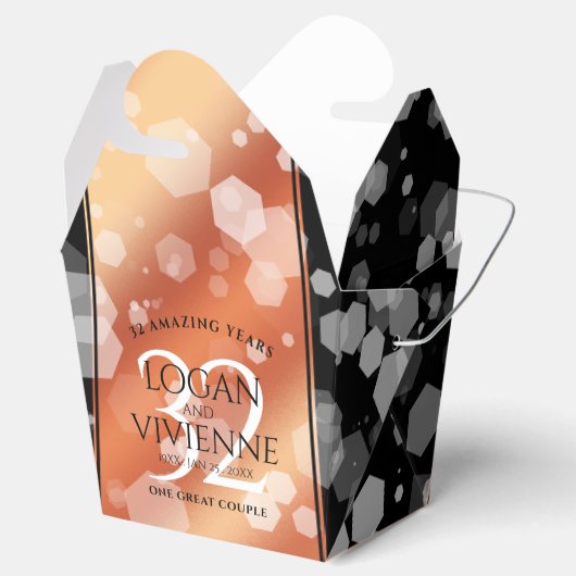 Elegant 32e Bronze Wedding Jubileum Bedankdoosjes (Geopend)